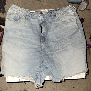 Ripped jean shorts